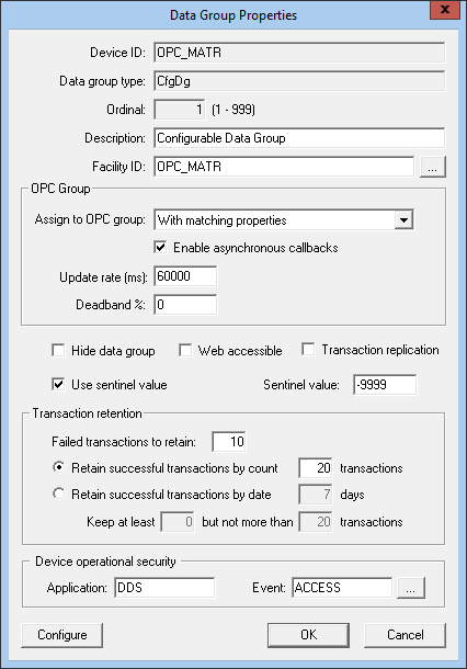 OPC EIE Data Group Properties